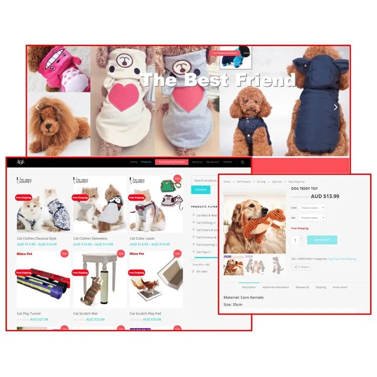 一家宠物服装和玩具分销商网店