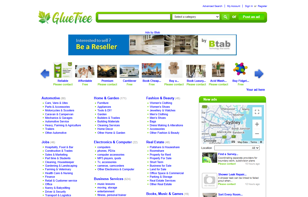 GlueTree Australia 网站