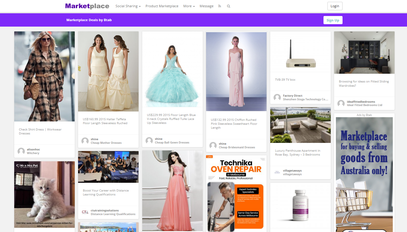 The Marketplace Deals website